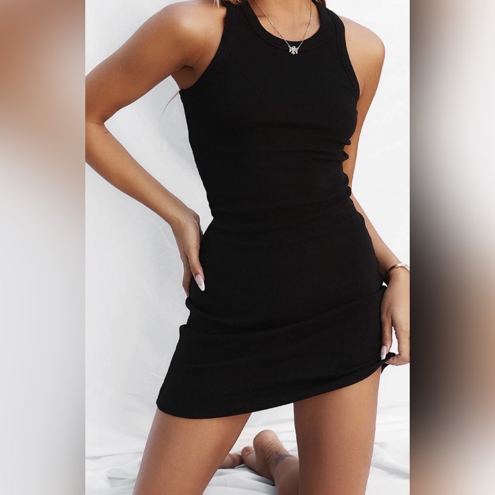 All Things Golden ribbed tank dress